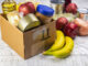 Fruit and non-perishable foods in a box